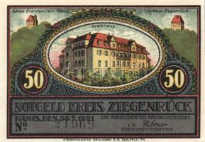 Német Birodalom/Weimari Köztársaság/Ziegenrück 1921. 50Pf (6x) mind klf, komplett sor! T:I