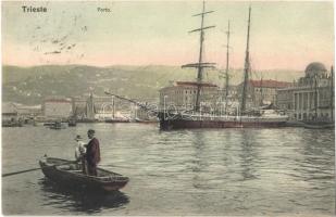 1909 Trieste, Trieszt, Trst; Porto / port, boats, ships. Photobrom No. 19.