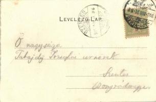 1905 Nagyvárad, Oradea; Vasútállomás, indóház. Kiadja Helyfi László / Bahnhof / railway station