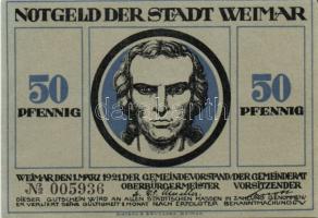 Német Birodalom/Weimari Köztársaság/Weimar 1921. 50Pf (6x) mind klf, komplett sor! T:I