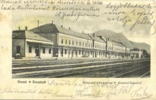 1905 Brassó, Kronstadt, Brasov; Központi pályaudvar, vasútállomás. Kiadja Kovács Miklós és Társa / Central-Bahnhof / railway station (fl)