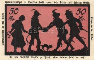 Német Birodalom/Weimari Köztársaság/Berga DN 25Pf, 50Pf (2x) klf, 75Pf komplett sor! T:I