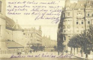 1916 Budapest V. Erzsébet híd pesti hídfő a Belvárosi Nagyboldogasszony Főplébánia templommal. photo