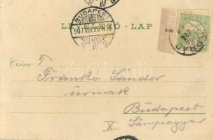 1907 Tátra, Tatry; Poprádi Huszpark, kávéház és étterem. Kiadja Matejka Vilmos 6499. / park with caf...