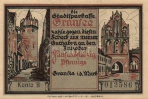 Német Birodalom/Weimari Köztársaság/Gransee DN 25Pf, 50Pf, 75Pf, 1,25M, 1,75M komplett sor! T:I