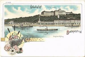 Budapest I. Királyi várlak. Art Nouveau, floral, litho