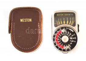 Weston Master IV fénymérő eredeti bőr tokjában, működik / exposure meter in leather case