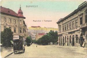 1908 Budapest I. Alagút utca, omnibusz Odol reklámmal, gyógyszertár, dohány és szivar bolt, Reisz A. üzlete  (EK)