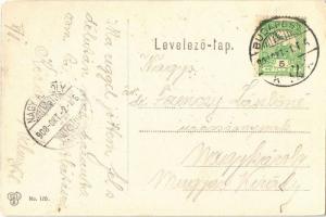 1908 Budapest I. Alagút utca, omnibusz Odol reklámmal, gyógyszertár, dohány és szivar bolt, Reisz A....