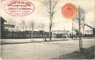 1925 Budapest X. Kőbánya, Valentin Vilmos sírkőraktára az új temetőnél, Fővárosi Nagyvendéglő, reklám