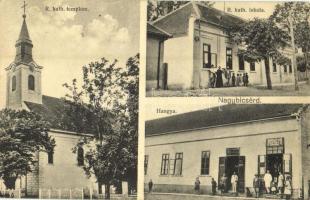 1934 Nagybicsérd (Bicsérd), Római katolikus templom és iskola, Hangya szövetkezet üzlete