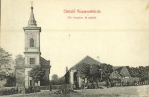 1909 Őrszentmiklós (Őrbottyán), Református templom és paplak, falubeliek