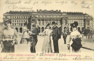 1903 Budapest V. Földművelésügyi Minisztérium. Montázs urakkal és hölgyekkel / Ackerbau Ministerium, montage (EK)