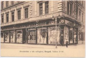 Szeged, Divatáruház a kék csillaghoz. Széchenyi tér  és Kárász utca sarok