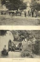 1912 Sóskút, Boros pince hintóval, csoportkép. Perkovits Károly kiadása és Magyar Imre felvétele