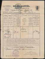 1890 2 db marhalevél bőr tartóban