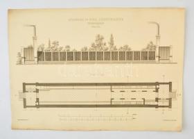 1872 A Bécsi Városliget tervei 5 db nagyméretű nyomat 30x45 cm és dupla