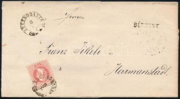 1868 5kr levélen / on cover BREZNOBÁNYA + BÉRMENT. - Herrmanstadt