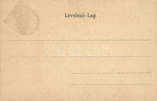 1901 Eger, mecset. Címeres szecessziós litho keret, Art Nouveau