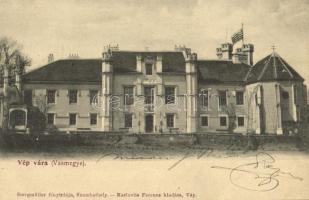 1907 Vép (Vasmegye), Gróf Erdődy Sándor kastélya, vár. Steegmüller fényirda, Karlovits Ferenc kiadása (szakadás / tear)