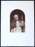 Simon Zoltán (1950-): II. János Pál pápa. rézkarc, papír. , jelzett. 21x12 cm