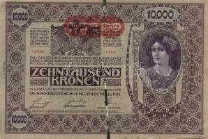 Ausztria 1918. Osztrák-Magyar Bank kiadása 10.000K piros "Deutschösterreich" fny-sal (6x) ...