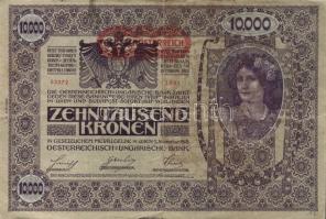 Ausztria 1918. Osztrák-Magyar Bank kiadása 10.000K piros "Deutschösterreich" fny-sal (6x) ...