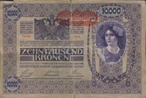 Ausztria 1918. Osztrák-Magyar Bank kiadása 10.000K piros "Deutschösterreich" fny-sal (6x) ...