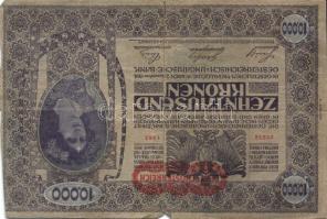 Ausztria 1918. Osztrák-Magyar Bank kiadása 10.000K piros "Deutschösterreich" fny-sal (7x) T:III/IV,IV