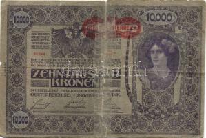 Ausztria 1918. Osztrák-Magyar Bank kiadása 10.000K piros "Deutschösterreich" fny-sal (7x) ...