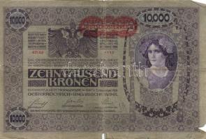 Ausztria 1918. Osztrák-Magyar Bank kiadása 10.000K piros "Deutschösterreich" fny-sal (7x) ...