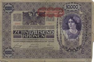 Ausztria 1918. Osztrák-Magyar Bank kiadása 10.000K piros "Deutschösterreich" fny-sal (7x) ...