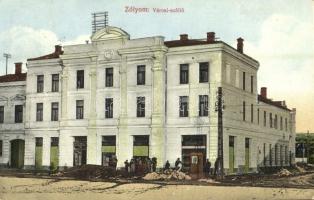 1915 Zólyom, Zvolen; Városi szálló, építkezés / hotel, construction