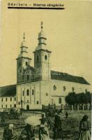 Székelyudvarhely, Odorheiu Secuiesc; Biserica calugarilor / Ferencrendi szerzetesek temploma, piaci árusok. W. L. (?) 1751. Kiadja Erdélyi Simon / Franciscan church, market vendors + 1940 Székelyudvarhely visszatért So. Stpl. (EB)