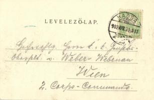 1902 Kassa, Kosice; Kioszk a Széchenyi ligetben. Breitner Mór kiadása / kiosk in the park