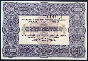 1922. 25.000K "Orell Füssli Zürich" "MINTA" perforációval és "000"-ás ...