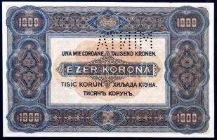 1920. 1000K "Orell Füssli Zürich", "MINTA" perforációval, piros "000" ...