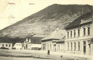 1915 Tiszolc, Tisovec; Piac tér, Kohn Albert üzlete. Hortinsky F. kiadása / market square, shops