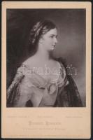 cca 1890 Erzsébet királyné (Sisi) fiatalkori portréja, Franz Schrotzberg olajképe nyomán megjelent fotó, 16,5×11 cm / Empress Elisabeth of Austria, vintage photo