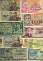 Kis bankjegy tétel, egész világ, 163db T:vegyes