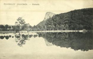 1916 Jászóváralja, Jasovsky Podzámok (Jászó, Jászóvár, Jasov); Halastó. Kiadja Szily János / fishpond, lake (gyűrődés / crease)