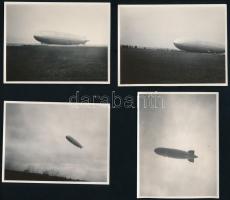 1931 Zeppelin Budapesten, fotó, 7 db, 6×8 és 8×11 cm / Zeppelin over Budapest, 7 photos