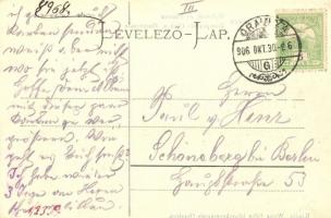 1906 Oravica, Oravita; Malomtér és Fő utca, csiklovai sörcsarnok. Weisz Félix kiadása / Dampfmühl Pl...