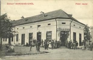 Maroshévíz, Oláhtoplica, Toplita, Toplica; Fő tér, Walter Ede üzlete és saját kiadása / main square ...