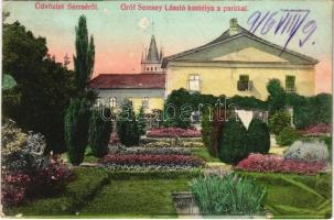 1916 Semse, Sömse, Semsa; Gróf Semsey László kastélya és park / castle and park
