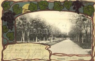1902 Kovászna, Covasna; Sétatér. Szecessziós litho keret / promenade. Art Nouveau litho