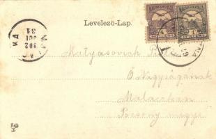 1902 Kovászna, Covasna; Sétatér. Szecessziós litho keret / promenade. Art Nouveau litho