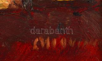 Chiovini Ferenc (1899-1981): Pihenő tehenek. Olaj, farost, jelzett, keretben,  31×42 cm