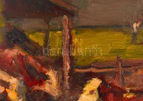 Chiovini Ferenc (1899-1981): Pihenő tehenek. Olaj, farost, jelzett, keretben,  31×42 cm