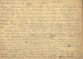 1944 Lévai György zsidó 109/16 KMSZ (közérdekű munkaszolgálatos) levele feleségének és szüleinek a D...